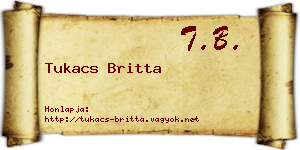 Tukacs Britta névjegykártya